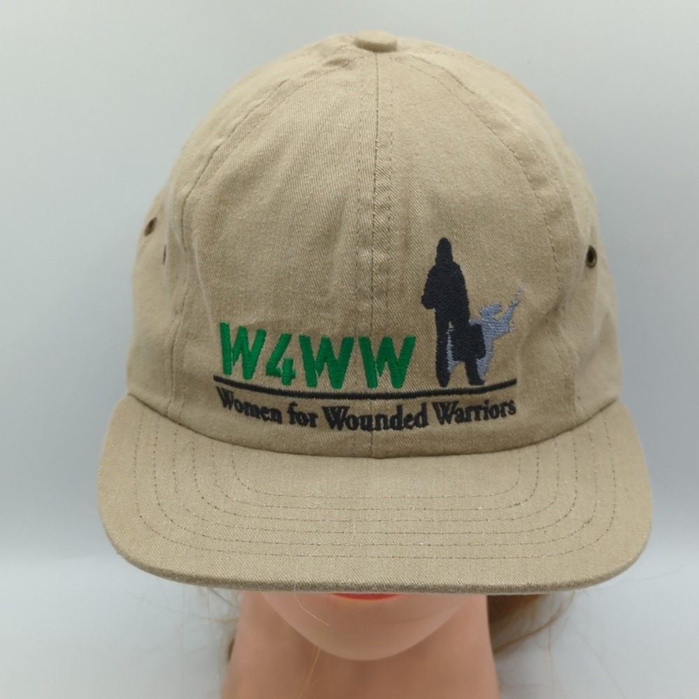 Women for Wounded Warriors W4WW Hat Cap Beige Adjustable Made in USA